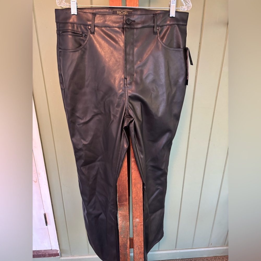 Rachel Roy Women’s Black Pleather Pants Size 14/32